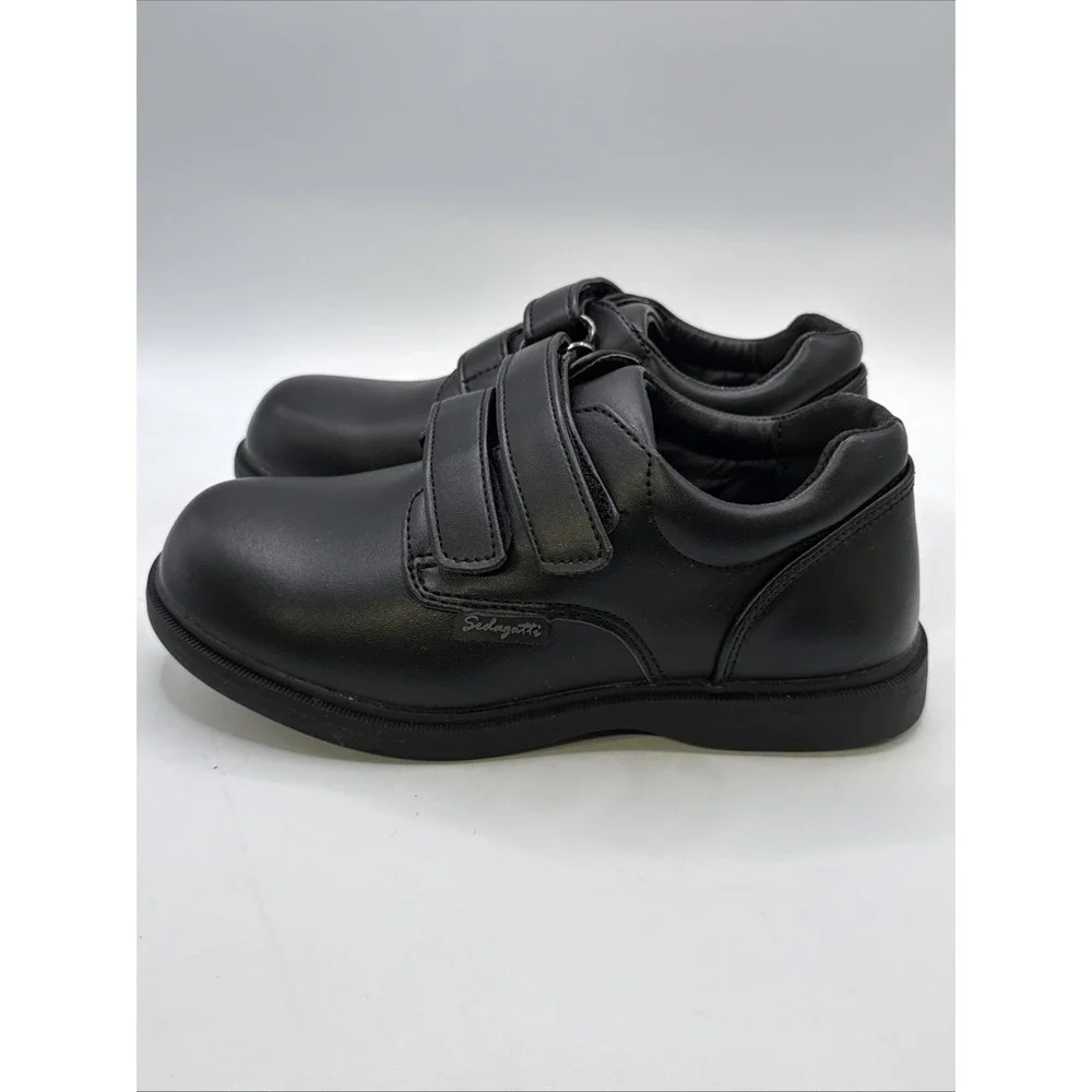 New Boys‎ Sedagatti Size 12 Hook & Loop Black Dress Shoe Uniform Dress Play